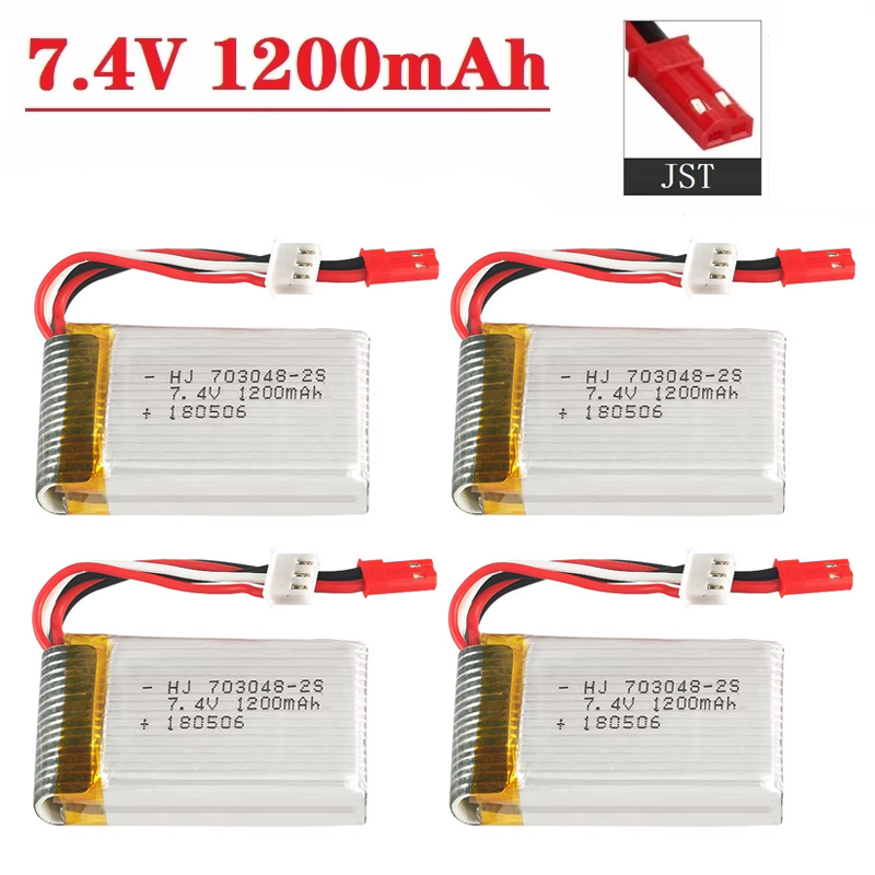 Drone Battery Connector - Baterai Lipo 2S 7.4 V 1200MAh
