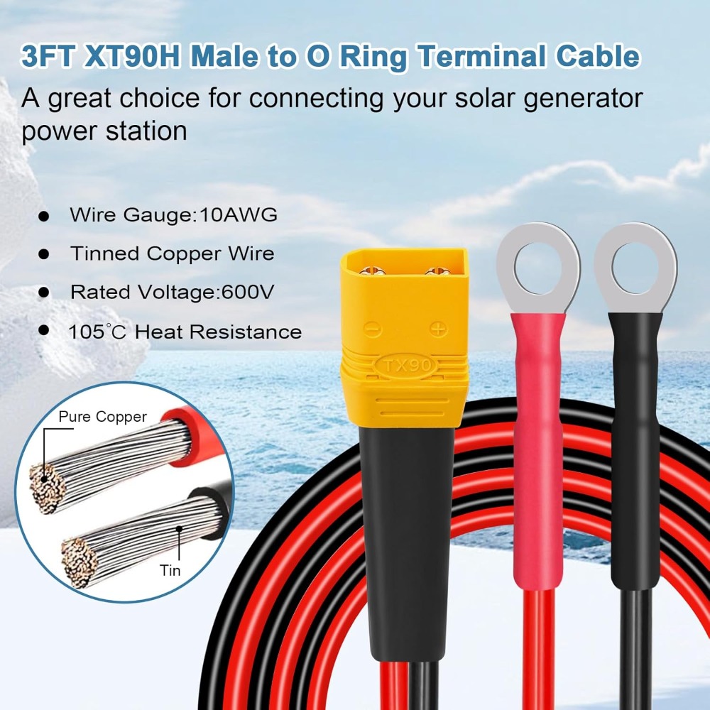 Drone Battery Connector - Kabel Terminal XT90 ke O Ring