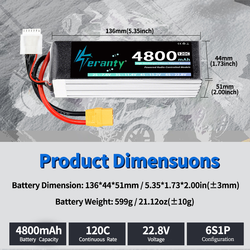 TERANTY 6S 4800MAh Baterai Lip - Drone Battery 6S ulasan dan harga