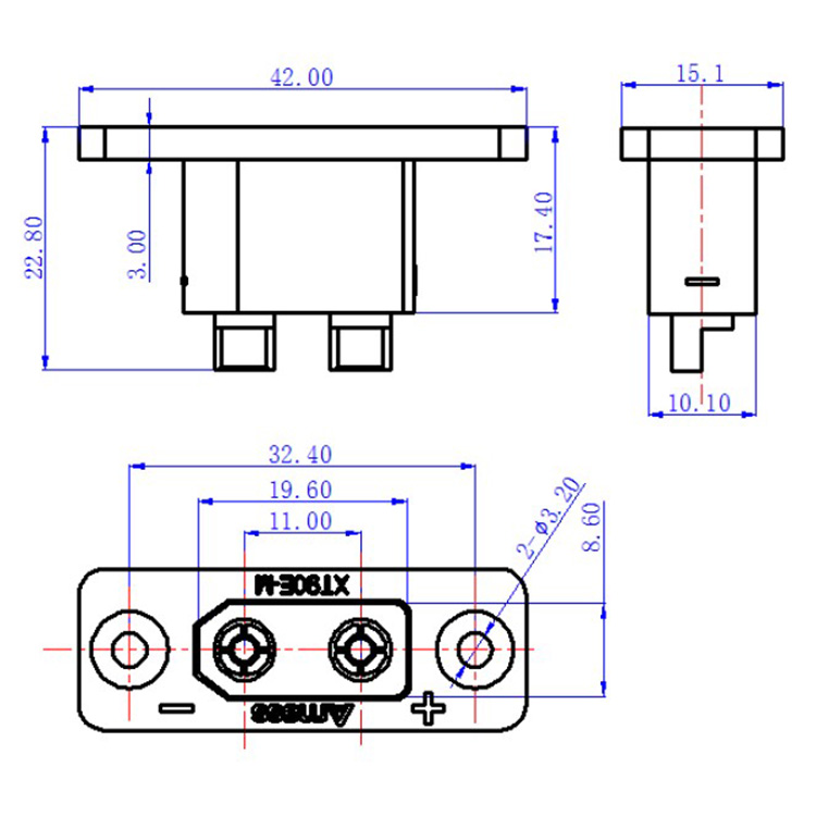 30PCSAmass Black XT90E-M Panel - Drone Battery Connector ulasan dan harga