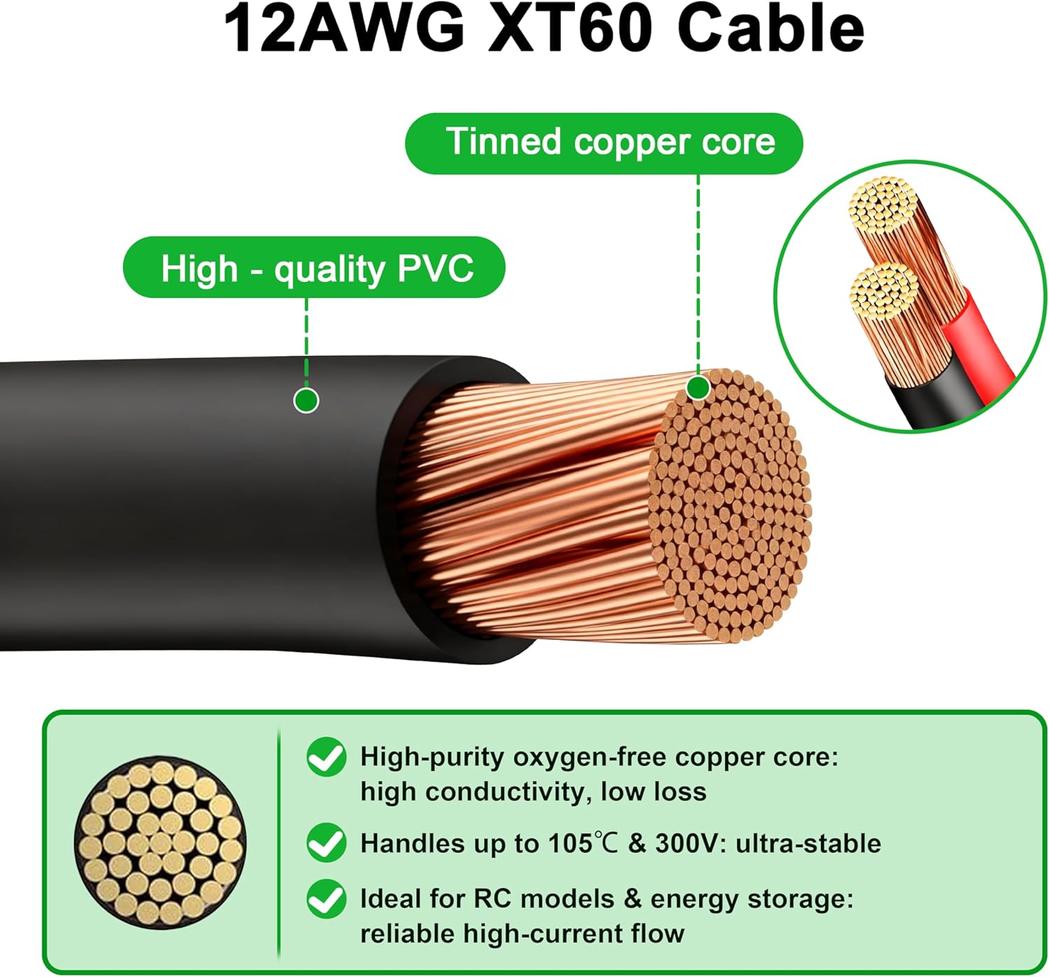 JMUYTOP 3FT 12AWG XT60 Kabel P - Drone Battery Connector ulasan dan harga