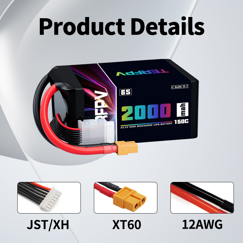 TERFPV 6S 22.2V 2000mAh 150C/3 - Drone Battery 6S ulasan dan harga