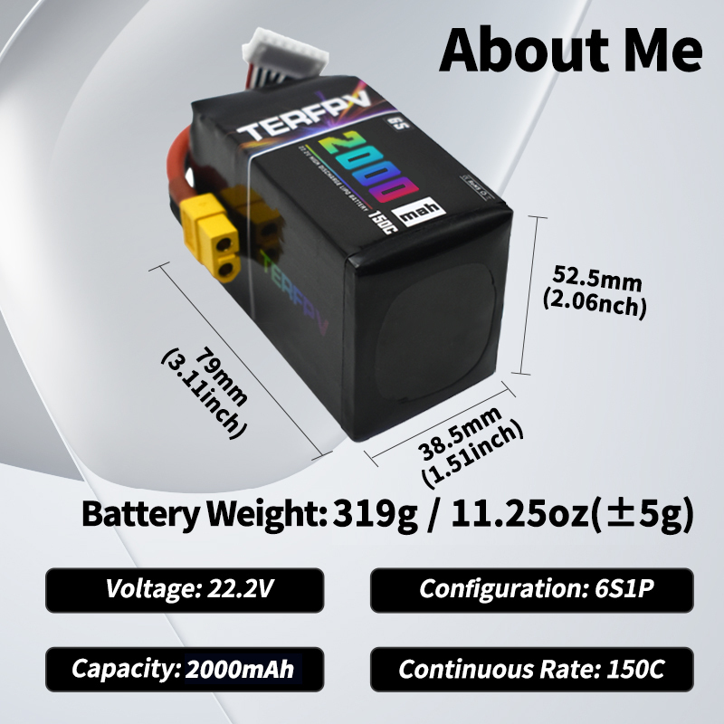 TERFPV 6S 22.2V 2000mAh 150C/3 - Drone Battery 6S ulasan dan harga